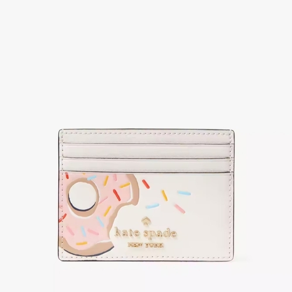 💕▪️KATE SPADE▪️ COFFEE BREAK DONUT SLIM CARD CASE ( collectors item)